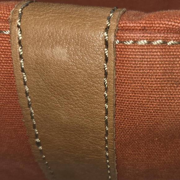 Vintage Fossil Orange Canvas Handbag - Picture 5 of 11